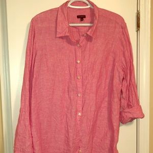 Talbots linen button up! XL Pink
